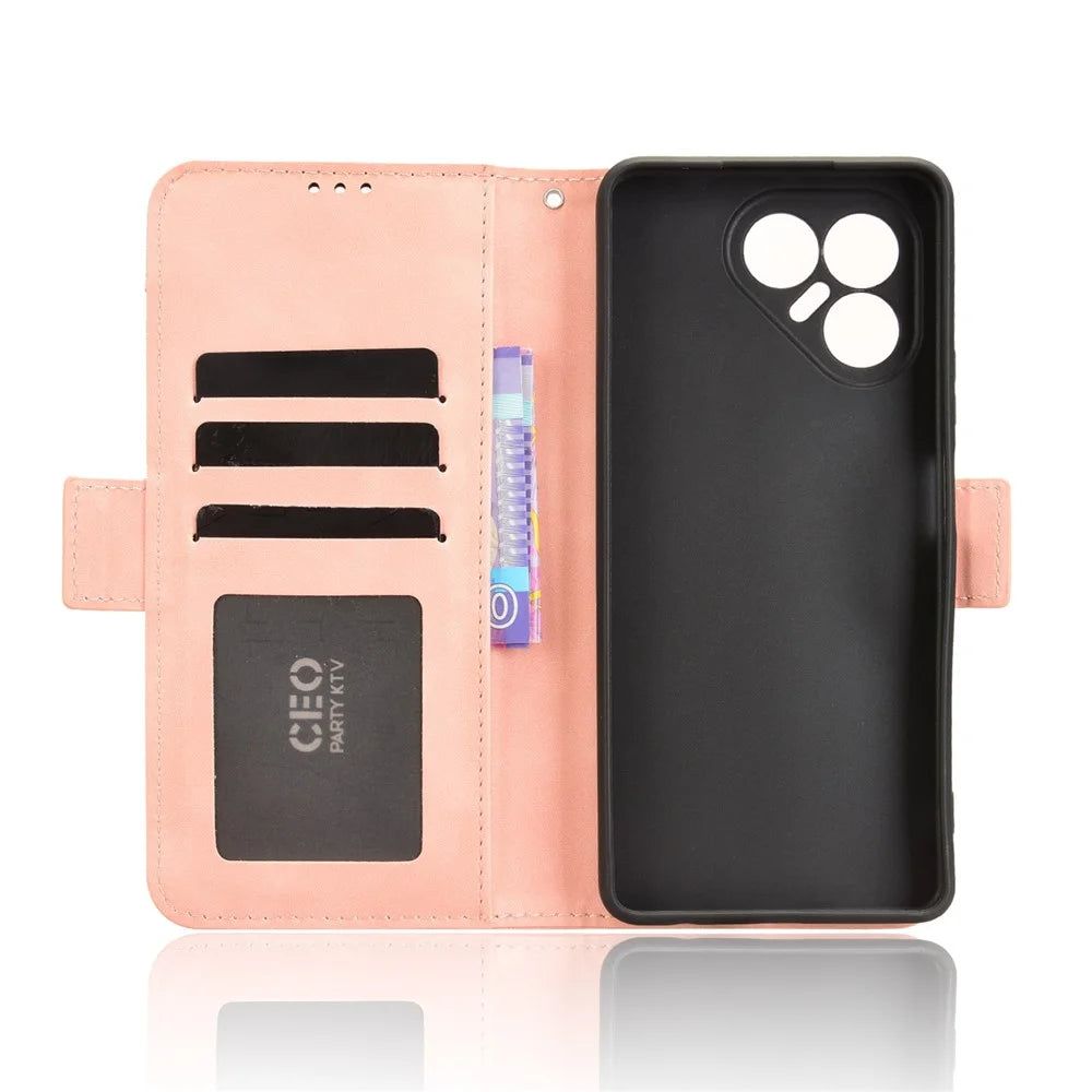 For TECNO Pova 7 4G Leather Case Phone Wallet Cover with Multiple Card Slots - Pink - 2
