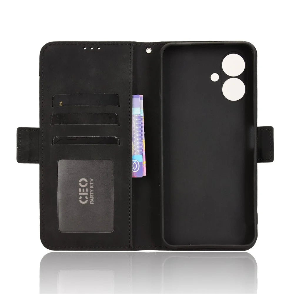For TECNO Spark Go 2 4G / KM4 Leather Case Phone Wallet Cover with Multiple Card Slots - Black - 2