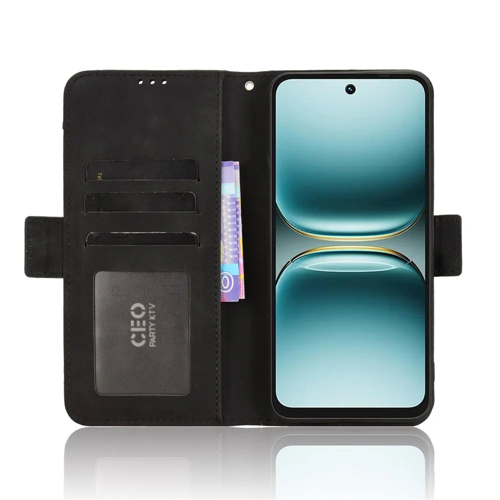 For TECNO Spark Go 2 4G / KM4 Leather Case Phone Wallet Cover with Multiple Card Slots - Black - 3