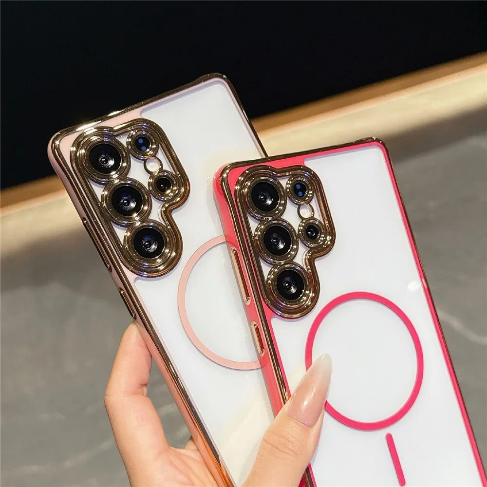 For Samsung Galaxy S25 Ultra Magnetic Case TPU Acrylic Phone Cover with Detachable Lens Frame - Purple - 6