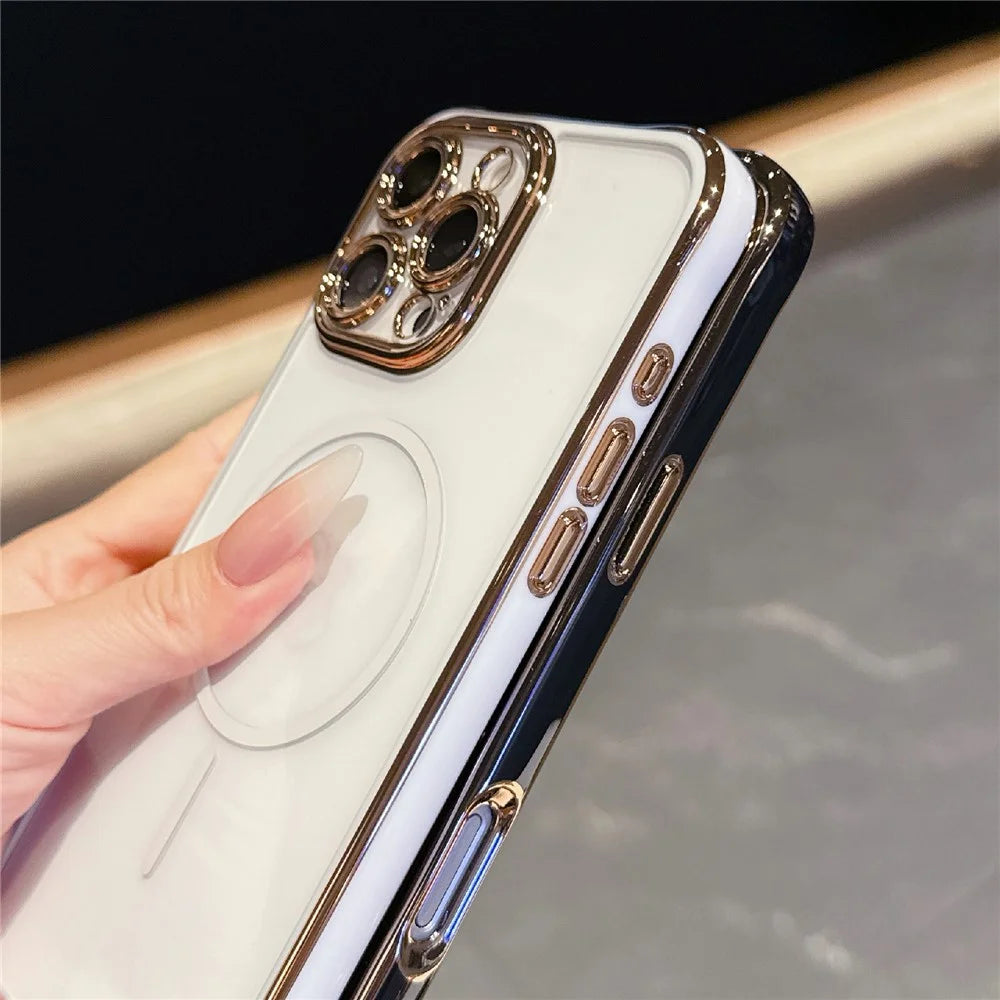 For iPhone 16 Pro Max Magnetic Case TPU Acrylic Phone Cover with Detachable Lens Frame - Dark Purple - 6