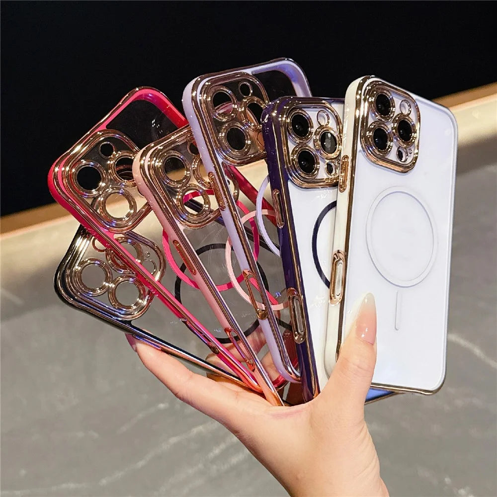 For iPhone 16 Pro Max Magnetic Case TPU Acrylic Phone Cover with Detachable Lens Frame - Dark Purple - 7