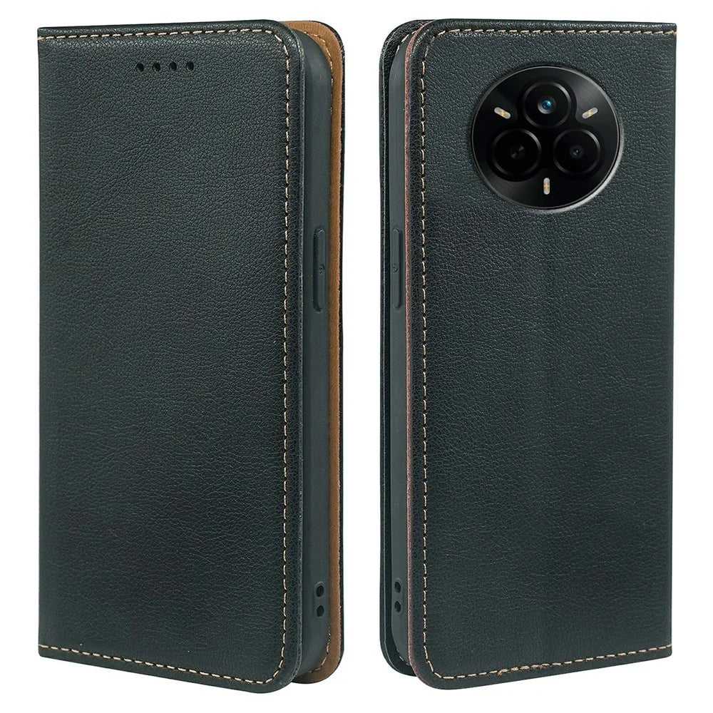 For Realme 14 Pro 5G Case Wallet RFID Blocking Leather Phone Cover Strong Magnetic Closure - Black - 1
