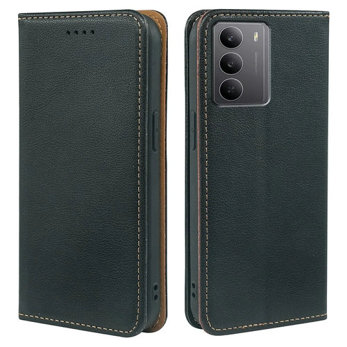 For Realme V60 Pro 5G  /  14x (India) 5G Case Wallet RFID Blocking Leather Phone Cover Strong Magnetic Closure - Black - 1