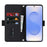 For Samsung Galaxy S25 Stand Case Cross Texture PU Leather Wallet Phone Cover with Shoulder Strap  /  Makeup Mirror - Black - 2