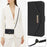 For Samsung Galaxy S25 Stand Case Cross Texture PU Leather Wallet Phone Cover with Shoulder Strap  /  Makeup Mirror - Black - 7