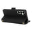 For Samsung Galaxy S25+ Stand Case Cross Texture PU Leather Wallet Phone Cover with Shoulder Strap  /  Makeup Mirror - Black - 3