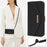 For Samsung Galaxy S25+ Stand Case Cross Texture PU Leather Wallet Phone Cover with Shoulder Strap  /  Makeup Mirror - Black - 7