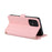 For Samsung Galaxy A53 5G Stand Case Cross Texture PU Leather Wallet Phone Cover with Shoulder Strap  /  Makeup Mirror - Pink - 3