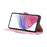 For Samsung Galaxy A53 5G Stand Case Cross Texture PU Leather Wallet Phone Cover with Shoulder Strap  /  Makeup Mirror - Pink - 4