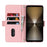 For Sony Xperia 1 VI Stand Case Cross Texture PU Leather Wallet Phone Cover with Shoulder Strap  /  Makeup Mirror - Pink - 2