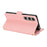 For Sony Xperia 1 VI Stand Case Cross Texture PU Leather Wallet Phone Cover with Shoulder Strap  /  Makeup Mirror - Pink - 3