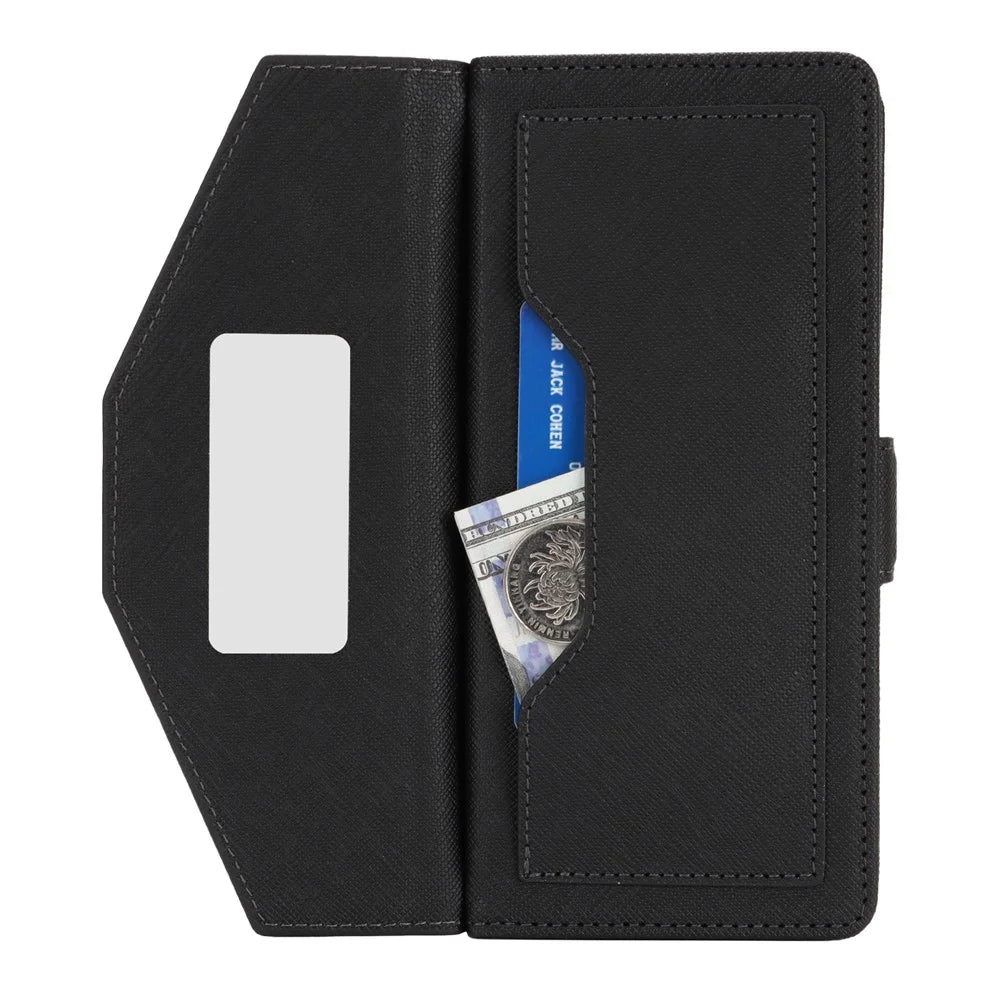 For Sony Xperia 10 IV 5G Stand Case Cross Texture PU Leather Wallet Phone Cover with Shoulder Strap  /  Makeup Mirror - Black - 5