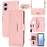 For Sony Xperia 10 VI Stand Case Cross Texture PU Leather Wallet Phone Cover with Shoulder Strap  /  Makeup Mirror - Pink - 1