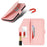 For Sony Xperia 10 VI Stand Case Cross Texture PU Leather Wallet Phone Cover with Shoulder Strap  /  Makeup Mirror - Pink - 6