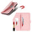 For Google Pixel 7 5G Stand Case Cross Texture PU Leather Wallet Phone Cover with Shoulder Strap  /  Makeup Mirror - Pink - 6