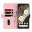 For Google Pixel 7 Pro 5G Stand Case Cross Texture PU Leather Wallet Phone Cover with Shoulder Strap  /  Makeup Mirror - Pink - 2