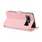 For Google Pixel 7 Pro 5G Stand Case Cross Texture PU Leather Wallet Phone Cover with Shoulder Strap  /  Makeup Mirror - Pink - 3
