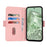 For Google Pixel 8a Stand Case Cross Texture PU Leather Wallet Phone Cover with Shoulder Strap  /  Makeup Mirror - Pink - 2