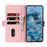 For Google Pixel 8 Pro Stand Case Cross Texture PU Leather Wallet Phone Cover with Shoulder Strap  /  Makeup Mirror - Pink - 2
