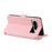 For Google Pixel 8 Pro Stand Case Cross Texture PU Leather Wallet Phone Cover with Shoulder Strap  /  Makeup Mirror - Pink - 3