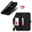For Google Pixel 9a Stand Case Cross Texture PU Leather Wallet Phone Cover with Shoulder Strap  /  Makeup Mirror - Black - 6