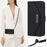 For Google Pixel 9a Stand Case Cross Texture PU Leather Wallet Phone Cover with Shoulder Strap  /  Makeup Mirror - Black - 7