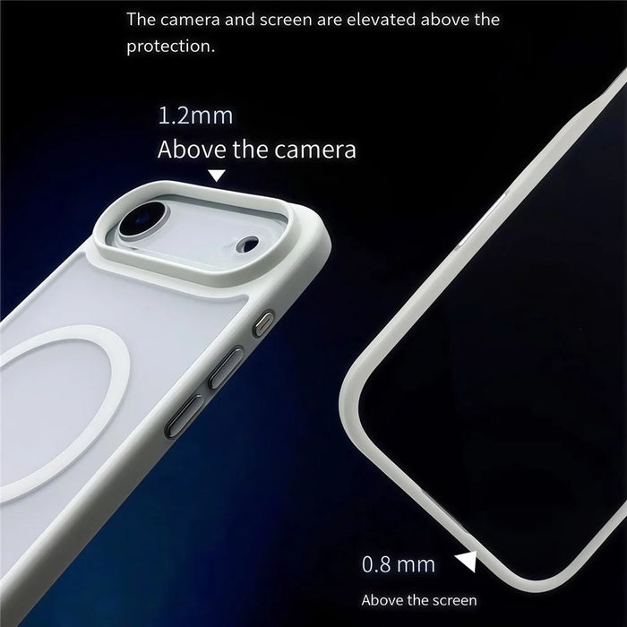 For iPhone Air Magnetic Case Skin Touch TPU Acrylic Phone Back Cover - White - 7