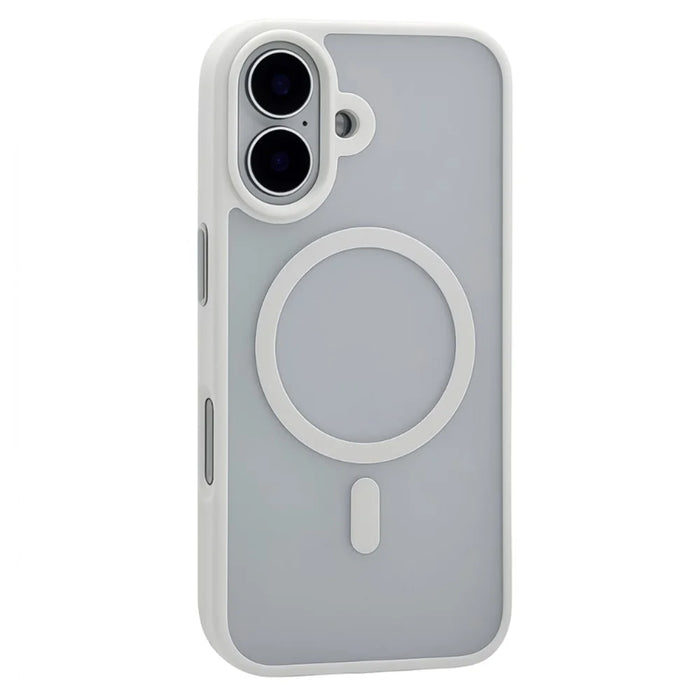 For iPhone 17 Magnetic Case Skin Touch TPU Acrylic Phone Back Cover - White - 2