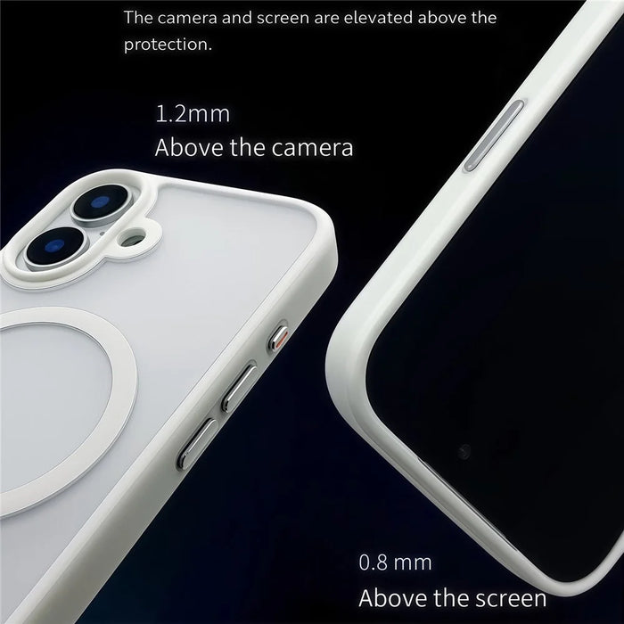 For iPhone 17 Magnetic Case Skin Touch TPU Acrylic Phone Back Cover - White - 7