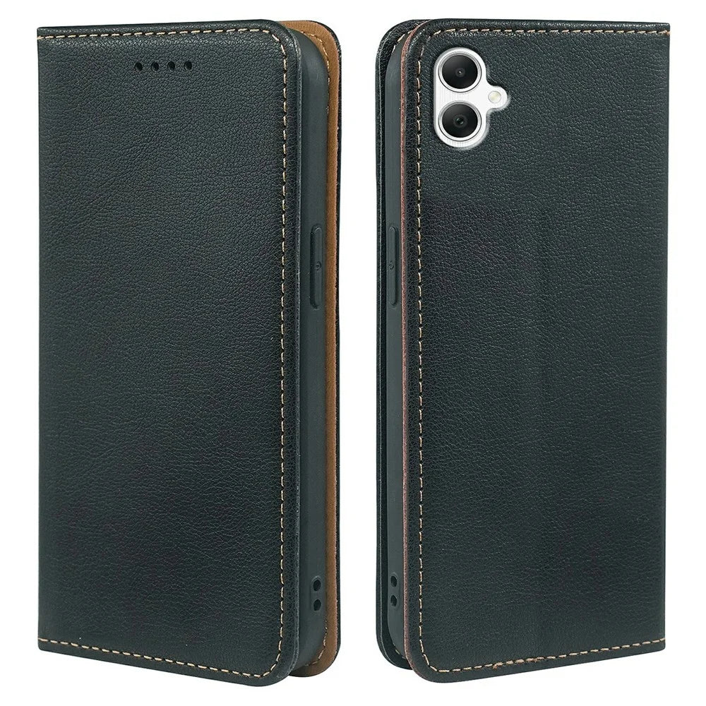 For Samsung Galaxy A05 4G Case Wallet RFID Blocking Leather Phone Cover Strong Magnetic Closure - Black - 1