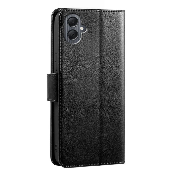 For Samsung Galaxy A05 4G Case Stand Card Holder Wallet Leather Phone Cover - Black - 6
