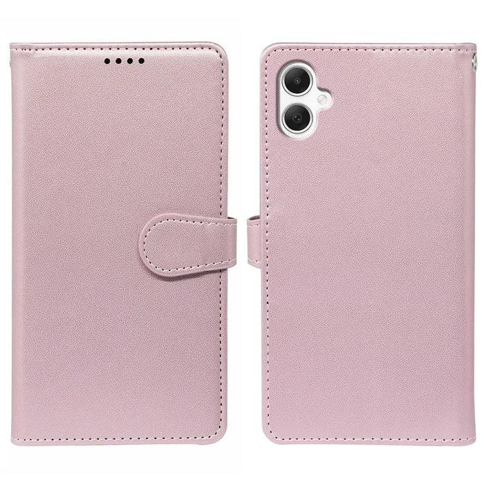 For Samsung Galaxy A06 4G Case with 9 Card Slots PU Leather Stand Phone Cover - Rose Gold - 1