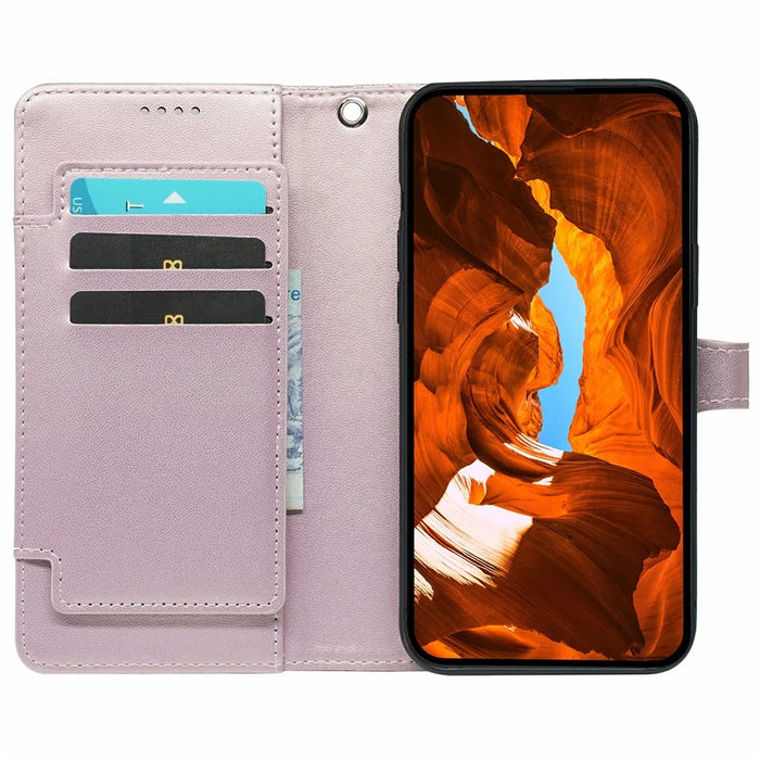 For Samsung Galaxy A06 4G Case with 9 Card Slots PU Leather Stand Phone Cover - Rose Gold - 2