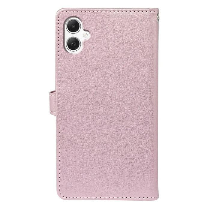 For Samsung Galaxy A06 4G Case with 9 Card Slots PU Leather Stand Phone Cover - Rose Gold - 6