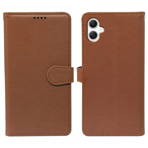For Samsung Galaxy A05 4G Case with 9 Card Slots PU Leather Stand Phone Cover - Brown - 1