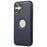 For iPhone 16 Case Logo View Litchi Texture PU Leather Coated PC + TPU Phone Cover - Blue - 2