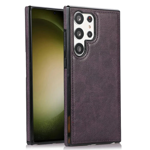 For Samsung Galaxy S25 Ultra Case Litchi Texture PU Leather Coated PC + TPU Phone Cover - Purple - 1