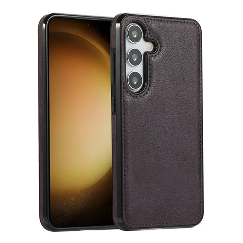 For Samsung Galaxy S25+ / S24+ Case Litchi Texture PU Leather Coated PC + TPU Phone Cover - Purple - 1