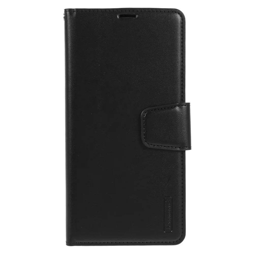 HANMAN Mill Series for iPhone 17e / 16e Case Wallet Stand PU Leather Phone Cover - Black - 4