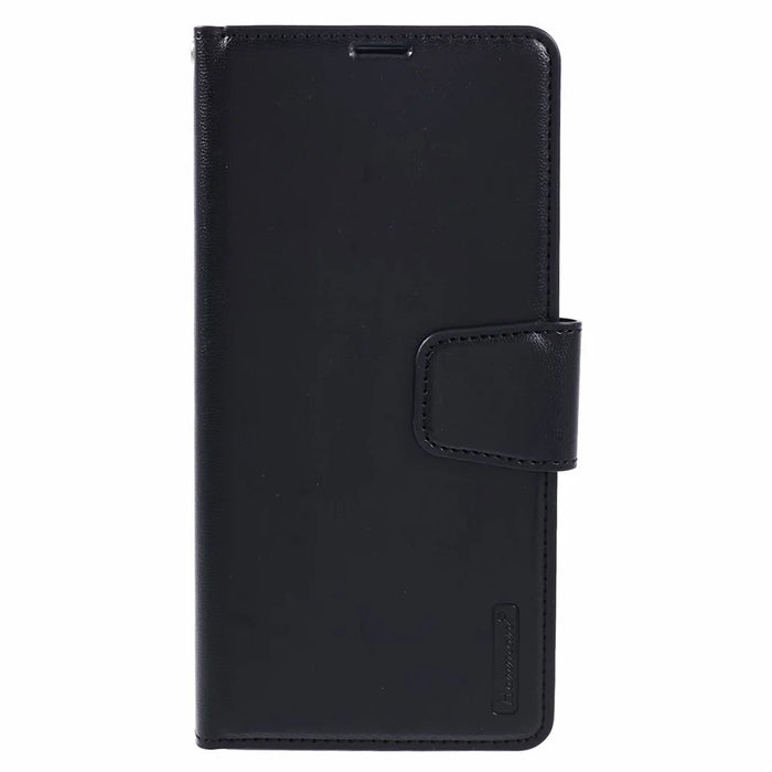 HANMAN Mill Series for Samsung	Galaxy S25 Edge Case Wallet Stand PU Leather Phone Cover - Black - 4