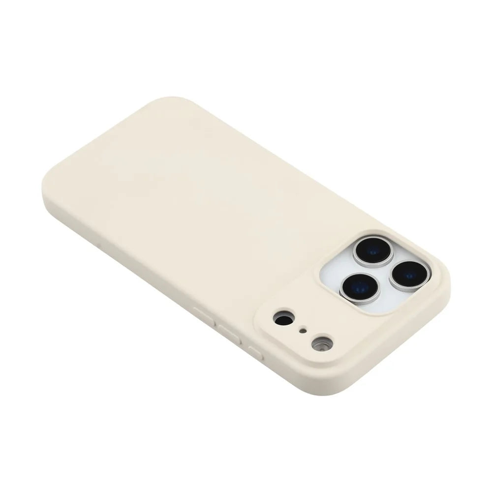 For iPhone 17 Pro TPU Case Soft Fiber Lining Anti-Scratch Phone Cover - White - 5