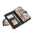 For iPhone 17e / 16e Case Multi Card Slots Zipper Leather Phone Cover with Wrist Strap - Black - 2
