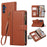 For Samsung Galaxy A56 5G Case Multi Card Slots Zipper Leather Phone Cover with Wrist Strap - Brown - 1
