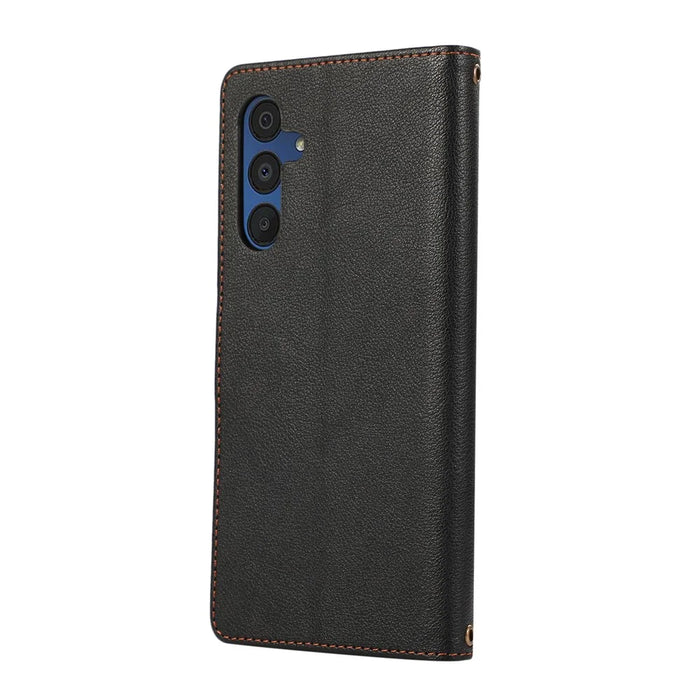 For Samsung Galaxy A36 5G Case Multi Card Slots Zipper Leather Phone Cover with Wrist Strap - Black - 7
