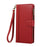 For Samsung Galaxy S25+  /  S24+ Case Multi Card Slots Zipper Leather Phone Cover with Wrist Strap - Red - 6