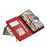 For Samsung Galaxy S24 Ultra Case Multi Card Slots Zipper Leather Phone Cover with Wrist Strap - Red - 3
