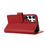For Samsung Galaxy S24 Ultra Case Multi Card Slots Zipper Leather Phone Cover with Wrist Strap - Red - 5