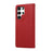 For Samsung Galaxy S24 Ultra Case Multi Card Slots Zipper Leather Phone Cover with Wrist Strap - Red - 7