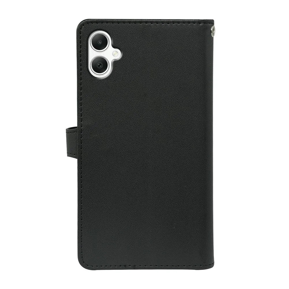 For Samsung Galaxy A08 5G / A08 4G / A07 4G Case with 9 Card Slots PU Leather Stand Phone Cover - Black - 6
